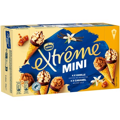 Mini cones vanille/caramel x8 312g