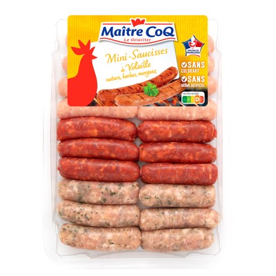 Assort.mini saucisses volaille x20 500g