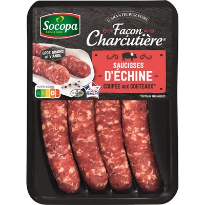 Saucisse echine porc x4 280g