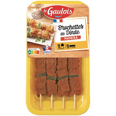 Brochettes dinde paprika x4 380g