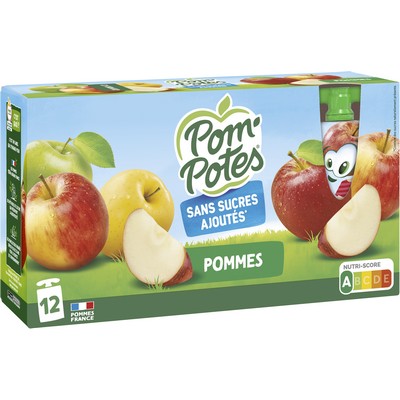 Compote pomme nature ss sucre 12x90g