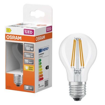 Amp. led clair filament 5.9W=60 E27 X1