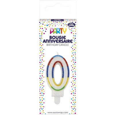 Bougie chiffre 0 18g