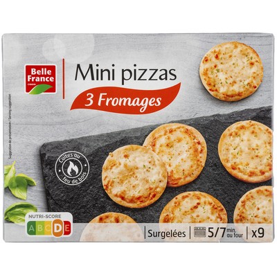 Mini pizza 3 fromages x9 270g