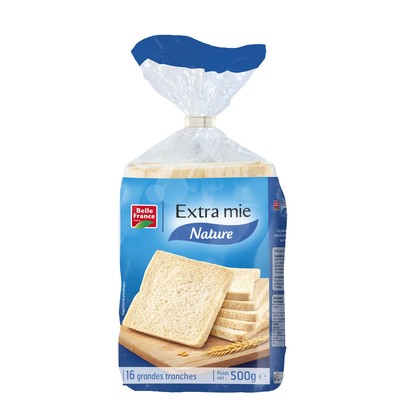 Pain de mie sans croute nature x16 500g
