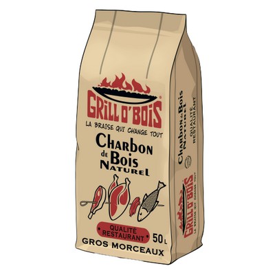 Charbon de bois qualite restaurant 50l