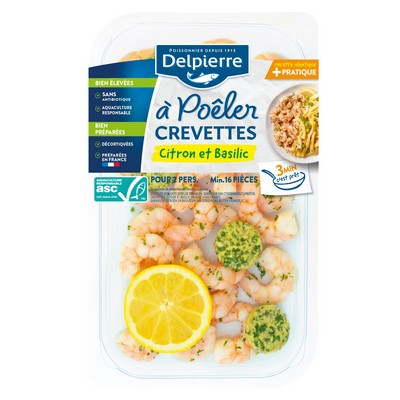 Crevettes citron basilic 180g