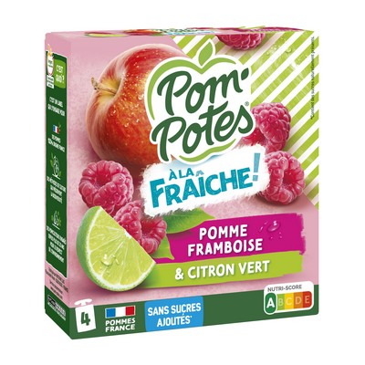 Compotes pomme framboise citron vert 4x90g