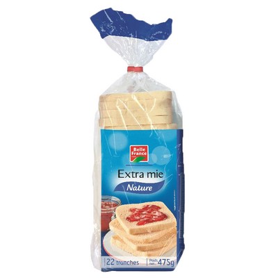 Pain mie nature sans croute 475g