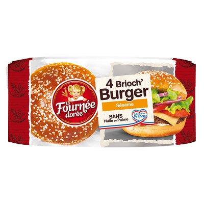 Pains brioch burger sesame x4 250g