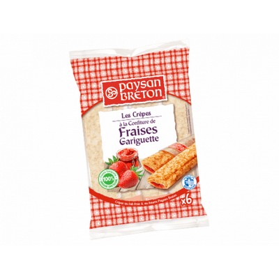 Crepes fourrees confiture fraise x6 180g