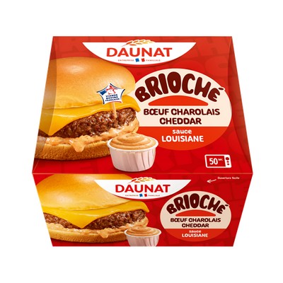 Burger brioche boeuf cheddar sce louisia 155g