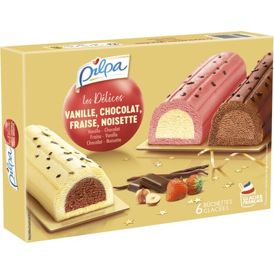 Buchettes fraise vanille chocolat x6 354g